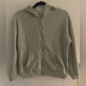 Grey zip up hoodie in size small